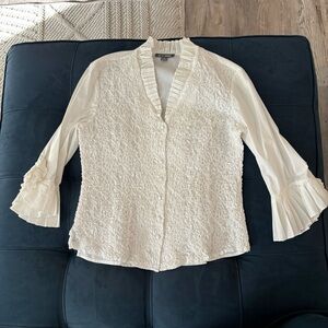 Go‎ By Go Silk Textured  Button Up Blouse Size medium